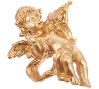 SUPVOX Figura Decorativa de Ángel Dorado de Resina, Escultura 3D de Pared Estilo Europeo, Adorno para Decoración del Hogar y Manualidades, Adecuado para Sala, Pasillo o Evento, Acabado