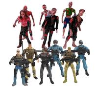 SUPVOX Figuras de Acción Militares y Zombis de Plástico 10 Cm para Niños, 12 Piezas Articuladas, Modelos Soldados y Figuras de Combate Escena, Set Interactivo para Estilo Aleatorio