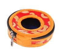 SUPVOX Funda de Tela Bordada para Campana de Meditación, Estuche Protector Portátil de 7,5 Cm de Diámetro, Tamaño Pequeño, Caja de Almacenamiento para Platillos Budistas, Bolsa