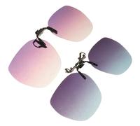 SUPVOX Gafas de Sol Clip Polarizadas para Conducción sin Montura Pack 2 Unidades Gris Azul y Púrpura Rosa Filtro Antideslumbrante y Protección UV para Actividades al Aire Libre