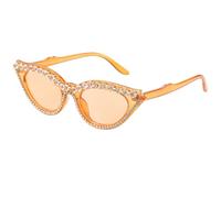 SUPVOX Gafas de Sol de Ojo de Gato para Mujer Pequeñas Protección Uv, Montura Vintage en Color Naranja Translúcido, Ligeras y Ideales para Uso Diario y Actividades al Aire Libre