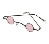 SUPVOX Gafas de Sol Montura Redonda Pequeña Rosa, Estilo Punk Unisex, Ligeras y Decorativas para Playa y Fiestas, Accesorio Creativo para Mujer y Hombre