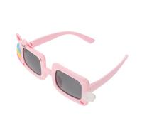 SUPVOX Gafas de Sol para Niñas Montura de Silicona Rosa, Lentes Cuadradas Protección Uv, Diseño de Unicornio Caricatura para Fiestas y Uso al Aire Libre, Accesorio Juvenil para Verano