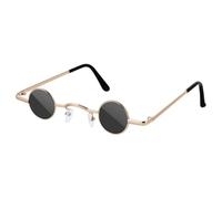 SUPVOX Gafas de Sol Redondas Pequeñas Vintage para Hombre y Mujer, Montura de PC y Metal Ligera y Resistente, Protección UV Adecuado para Playa y Fiestas, Diseño Retro Punk Unisex,