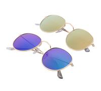 SUPVOX Gafas de Sol Retro Redondas Metálicas para Mujer 2 Unidades Montura Dorada Brillante y Película de Colores Ligeras y Cómodas para Playa y Actividades al Aire Libre