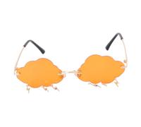 SUPVOX Gafas de Sol sin Marco Diseño de Relámpagos y Nubes, Protección Uv, Tamaño 14,6 × 14 CM, para Uso Diario y Actividades al Aire Libre, Color Naranja
