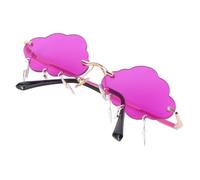 SUPVOX Gafas de Sol sin Montura Forma de Nube y Flash, Protección Uv, para Mujer, Uso Urbano y Exterior, Color Morado
