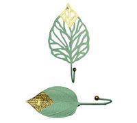 SUPVOX Gancho Resistente para Colgar Ropa y Abrigos, Diseño Hoja Verde en Hierro, Set de 2 Piezas, para Recibidor y Dormitorio