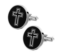 SUPVOX Gemelos Cruzados de Acero para Camisa, 1 Par Negro, Cierres de Camisa Masculinos, Accesorios Formales para Bodas y Oficina, Botones Decorativos Resistentes y Elegantes