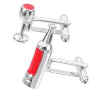 SUPVOX Gemelos de Aleación Diseño de Botella y Copa de Vino, 1 Par para Hombre y Mujer, Accesorios de Botón de Manga Elegantes para Bodas y Ropa Formal