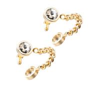 SUPVOX Gemelos Dorados para Puños de Camisa Tachuelas de Cristal Redondas 1 Par Accesorios Elegantes para Hombre Obsequio Adecuado para Negocios y Bodas