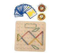 SUPVOX Geoplano De Madera para Niños, Tablero Perforado Educativo Pequeño, Figuras Geométricas, Aprendizaje Matemático, Juego Didáctico Infantil para Primaria, 1 Unidad