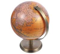 SUPVOX Globo Terráqueo Decorativo de Escritorio Europeo Globo Terráqueo Giratorio Base Sólida Acabado Perlado Amarillo Adorno Geográfico para Oficina y Hogar 1 Pieza