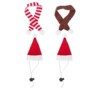 SUPVOX Gorros Navideños para Mascotas Pequeñas 4 Piezas Bufandas Rojas y Verdes Tamaño 7X11 CM para Hámsteres Conejos Chinchillas y Erizos Accesorios de Disfraz para Fiestas y