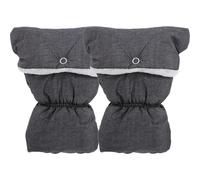 SUPVOX Guantes para Cochecito de Ñiño Cálidos de Vellón 1 Par en Gris Oscuro Manguitos Ajustables Botones a Presión para Invierno Accesorios para Carritos y Protección contra Frío