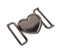 SUPVOX Hebilla de Aleación Metálica Cierre de Palanca para Cinturón, Forma de Corazón, Color Negro, Set de 3, Uso en Ropa Femenina y Prendas de Otoño