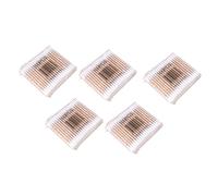 SUPVOX Hisopos Seguro y Resistente de Algodón Doble Punta Palo de Madera 500 Algodón Natural Paquete de 5x100 Piezas para Limpieza Facial y Corporal
