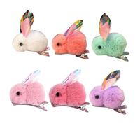 SUPVOX Horquillas de Organza de Nieve Diseño de Conejito 6 Piezas Sandía Morado para Niñas Accesorios Decorativos Cabello Infantil