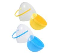SUPVOX Huevos de Pascua Gigantes Transparentes 25 Cm con Asas, 2 Piezas (Amarillo y Azul Claro), Contenedores Rellenables para Fiestas y Decoración, Organizador Portátil para