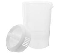 SUPVOX Jarra de Plástico Transparente con Tapa de Color Claro, Capacidad 2500 Ml, Resistente al Calor y Graduada, Adecuada para Bebidas Frías y Calientes, Jarra Medidora Reutilizable