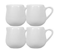 SUPVOX Jarras de Cerámica para Leche con Asa 50 Ml 4 Piezas Mini Tazas Blancas para Salsa y Crema para Hogar Cafetería Restaurante