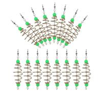 SUPVOX Jaula de Alimentación en Espiral Resorte para Pesca de Carpas, 16 Piezas de Acero al Carbono Cuentas Luminosas para Pesca Nocturna y Agua Dulce, Soporte Portátil para