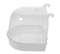 SUPVOX Jaula De Baño para Pájaros Blanca Bañera para Plástico Tamaño Compacto para Canarios y Pequeños Adecuado para Interiores y Exteriores para Aves