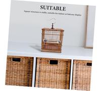 SUPVOX Jaula de Pájaros de Bambú Rectangular Carbonizada Artesanal con Bandeja Extraíble y Gancho Colgante para Periquitos Agapornis y para Interior y Diseño Vintage Elegante