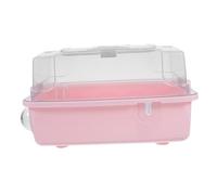 SUPVOX Jaula De Portátil para Hámsteres Transportador Transparente y para Pequeñas De Alimentación y Botella De Agua Color Rosa