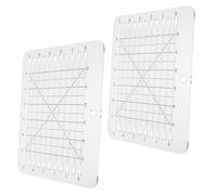 SUPVOX Juego de 2 Reglas Acrílicas para Costura y Patchwork, Plantilla Cuadrada Ranurada 20,5x18 Cm, Herramienta Precisa para Medir y Cortar Telas en Manualidades DIY