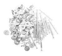 SUPVOX Juego de 20 Conectores de Leva para Muebles, Sujetadores de Conexión y Tornillos para Fijación de Gabinetes, Kit de Herrajes Zinc de 48 Mm para Organización y Montaje de Muebles