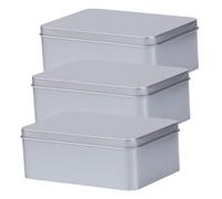 SUPVOX Juego de 3 Cajas Grandes de Hojalata con Tapa Caja Rectangular para y Regalos Contenedor Multiusos para Almacenamiento de Dulces Té y Baratijas Resistente y Hermético