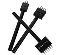 SUPVOX Juego de 3 Perforadoras de Cuero Metálicas Dientes 2 4 6 Herramienta para Trabajar el Cuero DIY Sacabocados Redondos Espaciamiento de 4 MM Kit para Manualidades y Costura