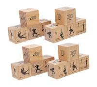 SUPVOX Juego de 4 Dados de Madera para Ejercicio Casa Dados Divertidos para Yoga y Fitness Ligero y Portátil para Entrenamiento y Entretenimiento Familiar