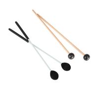 SUPVOX Juego de 4 Palillos de Percusión para Xilófono Mango de Abs y Fieltro Negro, Diseño Cómodo y Buena Resistencia para Principiantes en Educación Musical