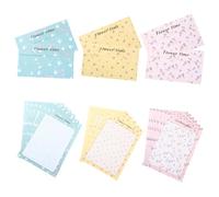 SUPVOX Juego de 6 Sobres y Papeles de Carta Estampado Floral, Kit de Papelería para Escritura Creativa, Diseño Kawaii Colores Rosa, Azul y Amarillo, Adecuado para Cartas Personales