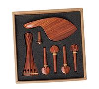 SUPVOX Juego De Accesorios Para Violín 4/4 Cordal De Madera De Ébano Barbilla Clavijas De Afinación Kit De Repuestos Para Violín Accesorios De Decoración
