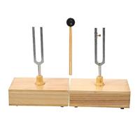 SUPVOX Juego de Diapasón Didáctico con Base de Madera y Martillo Diapasón Experimental de Metal para Experimentos Físicos Instrumento Musical Educativo para Clases de Física