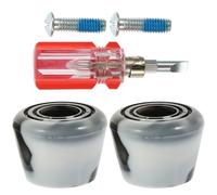 SUPVOX Juego de Frenos Resistentes al Desgaste para Patines de Ruedas Tope Antideslizante para Punta Color Negro y Blanco Incluye 2 Frenos 2 Tornillos y Destornillador Accesorios