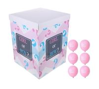 SUPVOX Juego de Globos para Revelar Género con Caja de Revelación de Burbuja, 1 Set para Fiesta de Shower con 6 Globos Rosa para Decoración de Revelación de Género en Celebraciones