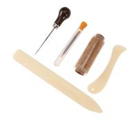 SUPVOX Juego de Herramientas de Encuadernación de Libros Punzón de Mango de Madera y Hilo de Lino Encerado, Kit para Manualidades y Costura, Adecuado para Proyectos DIY en Casa