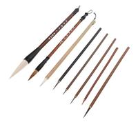 SUPVOX Juego de Pinceles de Caligrafía China 8 Piezas, Pinceles Tradicionales para Escritura y Pintura, Plumas de Tinta Profesional, Aptos para Arte Caligráfico y Dibujo en Papelería