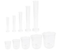 SUPVOX Juego de Tazas Medidoras y Probeta Graduada Transparente de Plástico Base Estable para Laboratorio y Cocina, Cilindro de Medición Escala Precisa, 2 Piezas para Experimentos y Uso