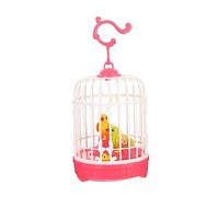 SUPVOX Juguete de Pájaro Eléctrico con Inducción por Voz Jaula Simulación Realista de Canto para Decoración y Entretenimiento Color Rosa