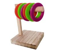 SUPVOX Juguete Educativo para de Madera Natural Resistente Mordeduras Interactivo Forma de Anillo para Estimular la Inteligencia Entretenimiento de Aves como Cacatúas y Yacos