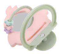 SUPVOX Juguete para Loro con Espejo y Percha de Plástico Accesorio Colgante para Jaulas Pequeñas Juguete Interactivo para Pájaros Adecuado para Periquitos y Cacatúas Color Rosa Claro