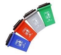 SUPVOX Juguetes de Cubos de Basura Miniatura para Materiales Didácticos de Clasificación de Residuos Plástico Resistente Colores Rojo Gris Verde y Azul para Educación Temprana y