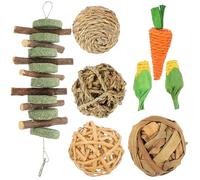 SUPVOX Juguetes Masticables para Conejos y Cobayas 8 Piezas de Bolas de Mimbre para Jaulas de Hámsteres y Ratas Accesorios para Roer Mascotas Pequeñas Juguetes Trepadores para