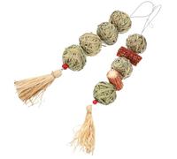 SUPVOX Juguetes para Masticar Conejo y Hámster De Madera Natural, Bolas De Hierba para Roer 2 Piezas, Ideales para Jaula y Cuidado Dental De Animales Pequeños