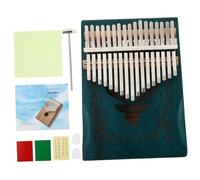 SUPVOX Kalimba Teclas Piano Pulgar Madera De Pino Azul Instrumento Dedo Principiantes Regalo Diseño Tallado Suave